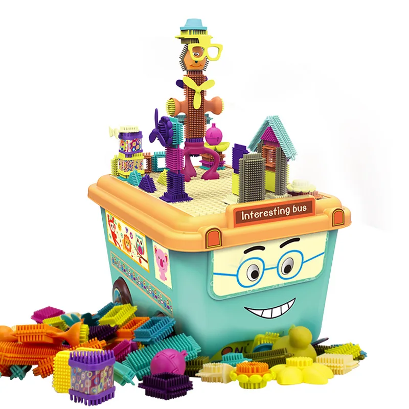 

Large Particles Mane Building Blocks DIY Assembled Creative Variety Shape Soft Rubber Thorn ABS Material Children's Puzzle Toys