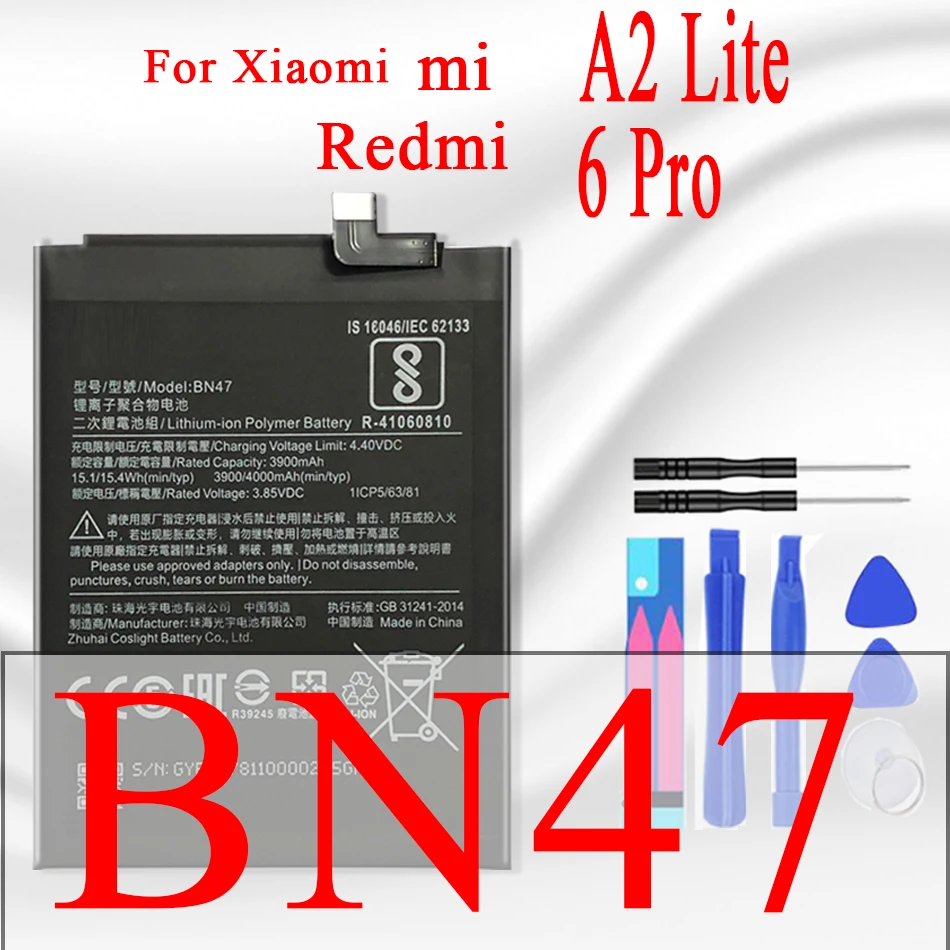 

Для Xiao Mi 100% оригинальный KiKiss BN47 3000 мАч аккумулятор для Xiaomi Mi A2 Lite/ Redmi 6 Pro BN 47 Мобильный телефон батареи + трек №