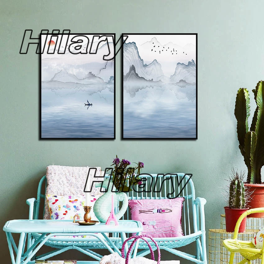 

Landscape Painting Poster High Mountain Flowing Water Hd Print Painting Poster Home Living Room and Bedroom Wall Art Decoration
