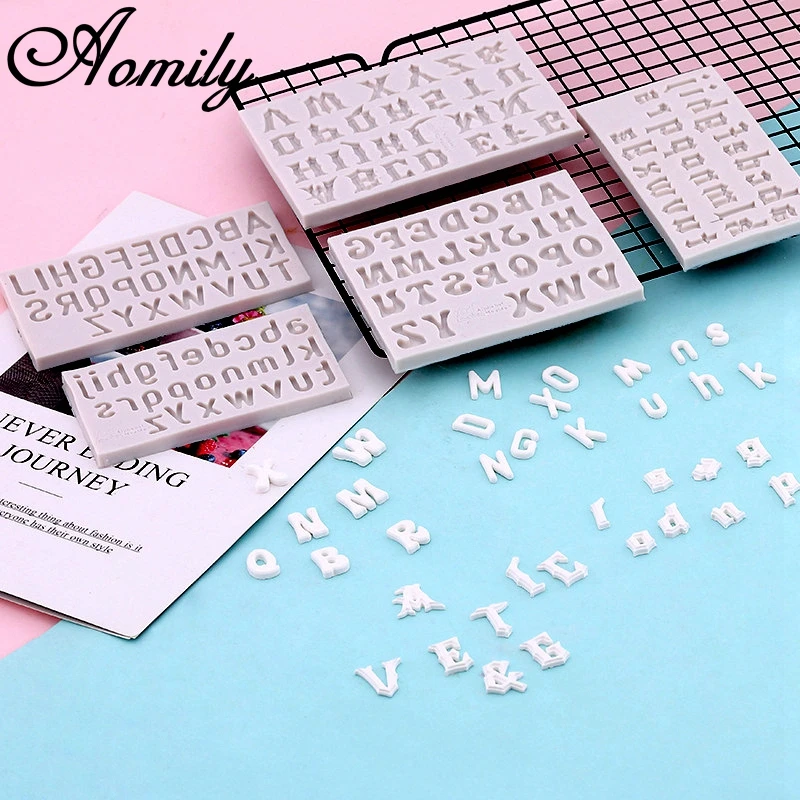 Aomily искусство 3D буквы силиконовая форма для помадки свечи сахара инструмент