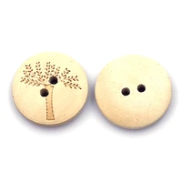 30pcs 20mm round wood buttons 2 holes tree of life handmade crafts scrapbook skirt knitting bag gift decor sewing accessories