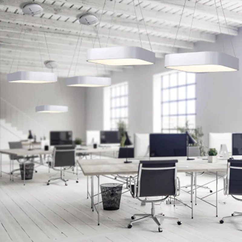 Современный простой квадратный светодиодный подвесной светильник для столовой