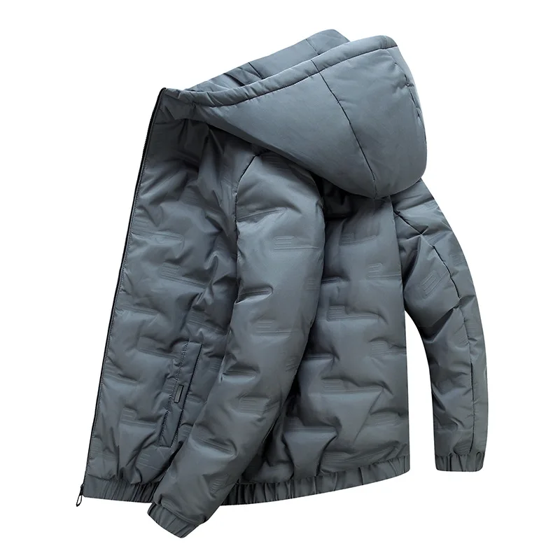 

Men's down padded jacket 2021 winter new padded jacket youth thick hooded jacket men's cotton-padded jacket bread jacket