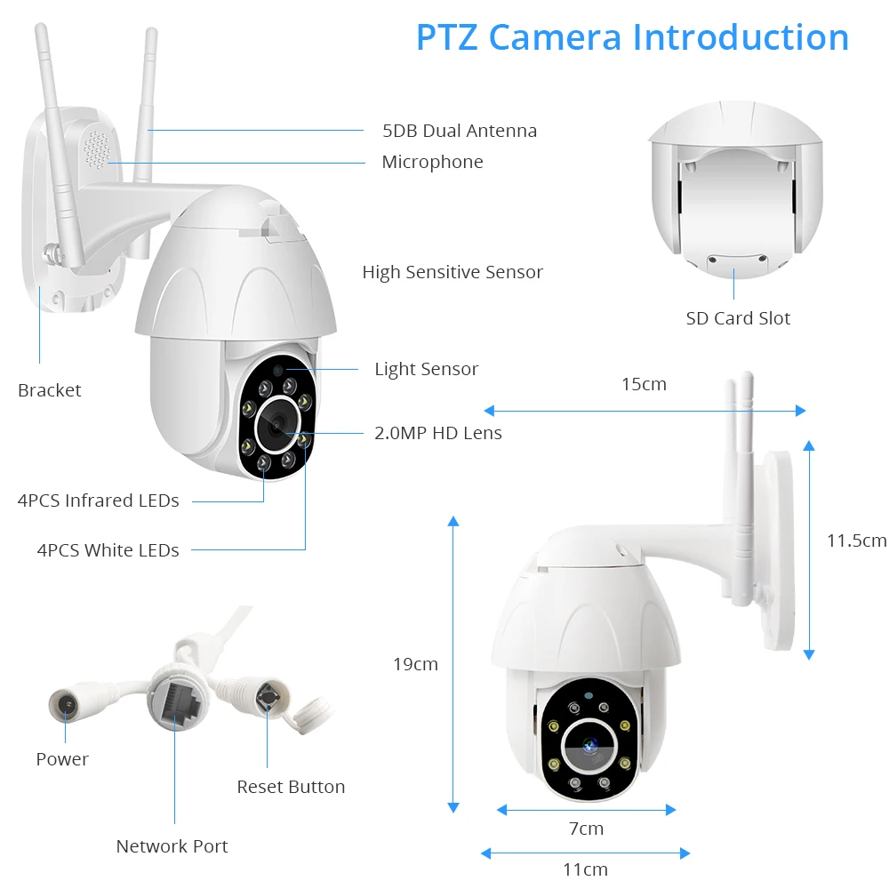 

Promotion! PTZ 1080P Wireless IP Camera Auto Tracking CCTV Security Camera 4X Digital Zoom 2MP WiFi Camera IP Video Surveillance