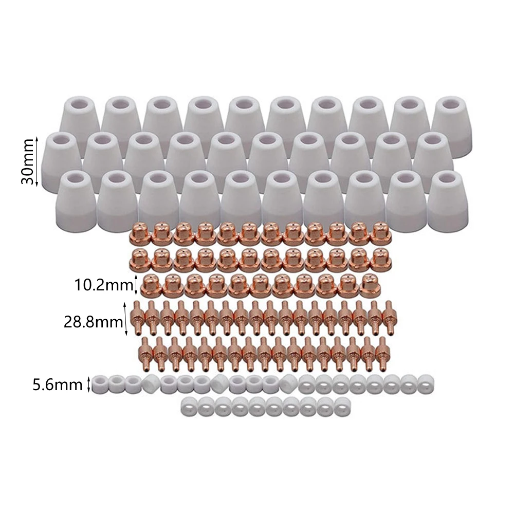 

130pcs LG40/PT31 Electrode Nozzle Set Consumables Air Plasma Cutter Cutting Electrode Tip Torch Consumable Kits For Lgk-40