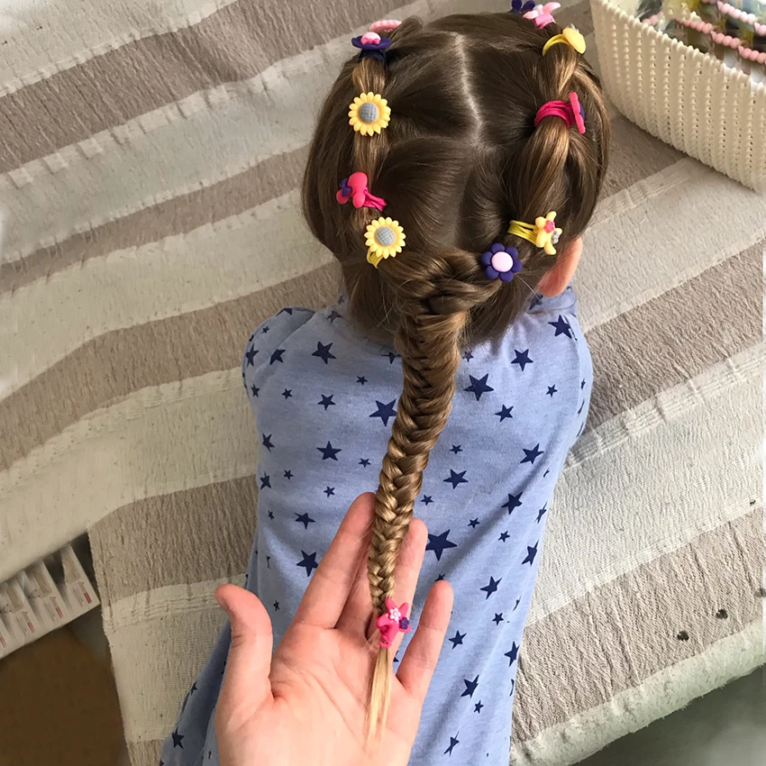 20/40Pcs Girls Hair Accessories Gift Box Elastic Bands Flower Clip Bows New Headband Hairband Cute Hairbands for Kids - купить по