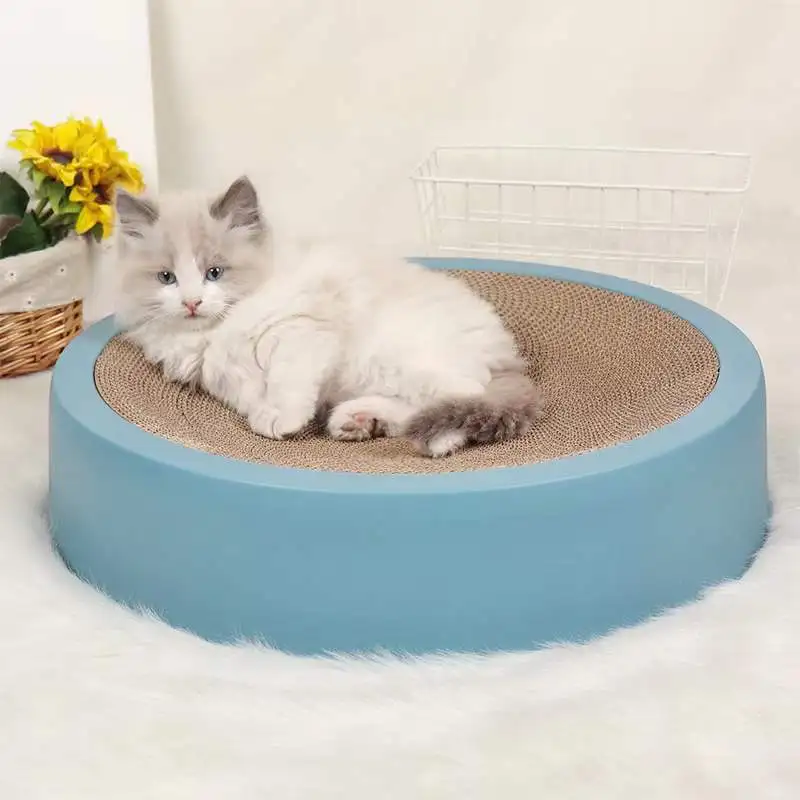 

PSM Pet Supplies Cat Scratching Board Round Corrugated Moisture-proof Cat Litter Magic Claw Pet Supplies Suministros Para Gatos
