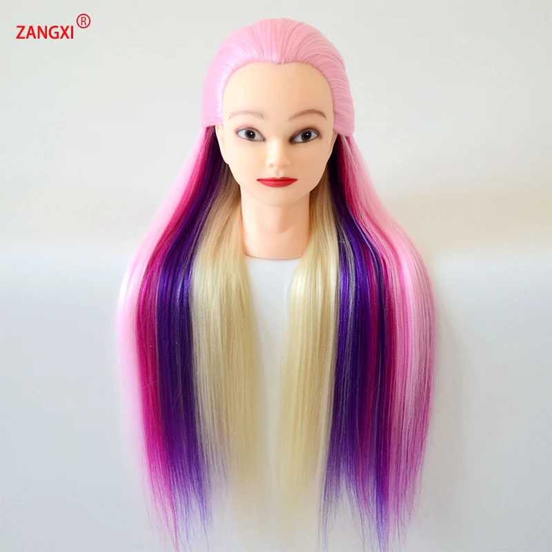 New Style Long Thick Training Head Colorful Hair Doll Head For Practice Braiding Hairstyling Manikin Hairdressing Mannequin Head