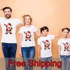 Рождественские Семейные рубашки с Санта-Клаусом, семейная футболка для мамы и меня, семейная одежда с рождественским принтом