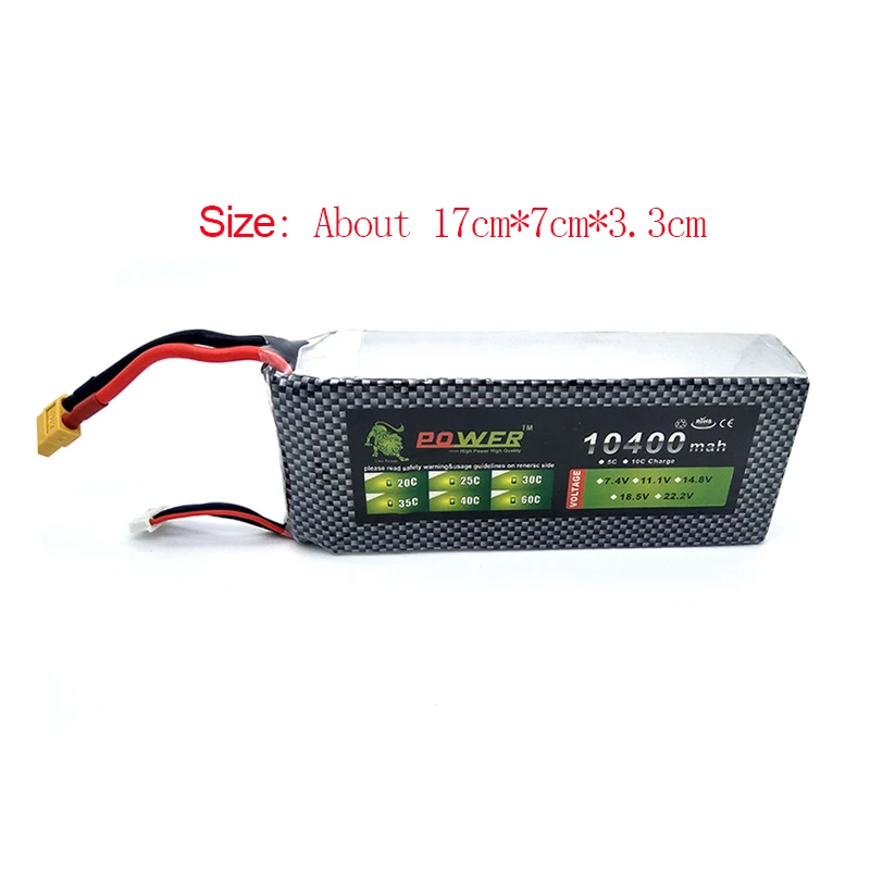Ультра-высокой емкости Лев мощность 4S Lipo батарея 14,8 V 10400MAH 25C RC Heilecopter автомобиль Лодка 4S аккумулятор 10000mah