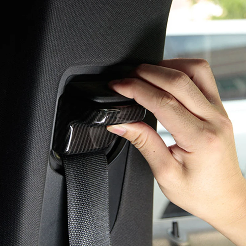 

2pcs Carbon fiber pattern ABS Safety Belt Cover Trim For Mercedes Benz B CLASS GLA Class W117 C117 W246