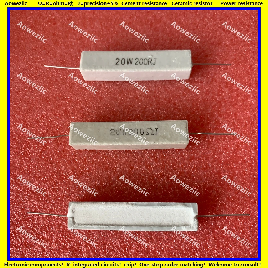 10 шт. RX27 горизонтальный цементный резистор 20 Вт 200 Ом 200R 200RJ 20W200RJ керамическое