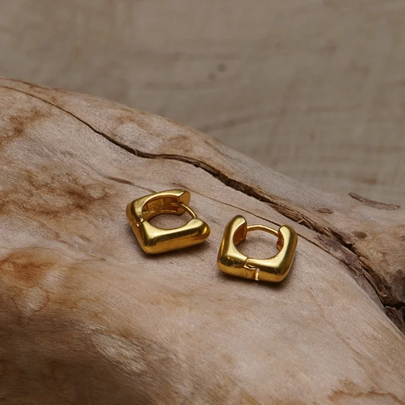 

MENGJIQIAO Fashion Punk Metal Square Hoop Earrings For Women Girls Cute Circle Brincos Party Ear Accessory Jewelry Gifts
