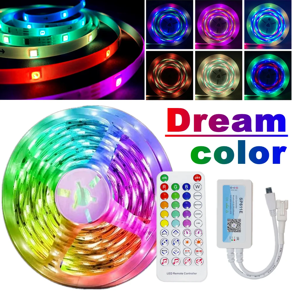 

LED Strip Lights Dream Color RGB 5050 Waterproof Lamp Flexible Tape Diode Bluetooth luces led 5M 10M DC12V Streamer For Room