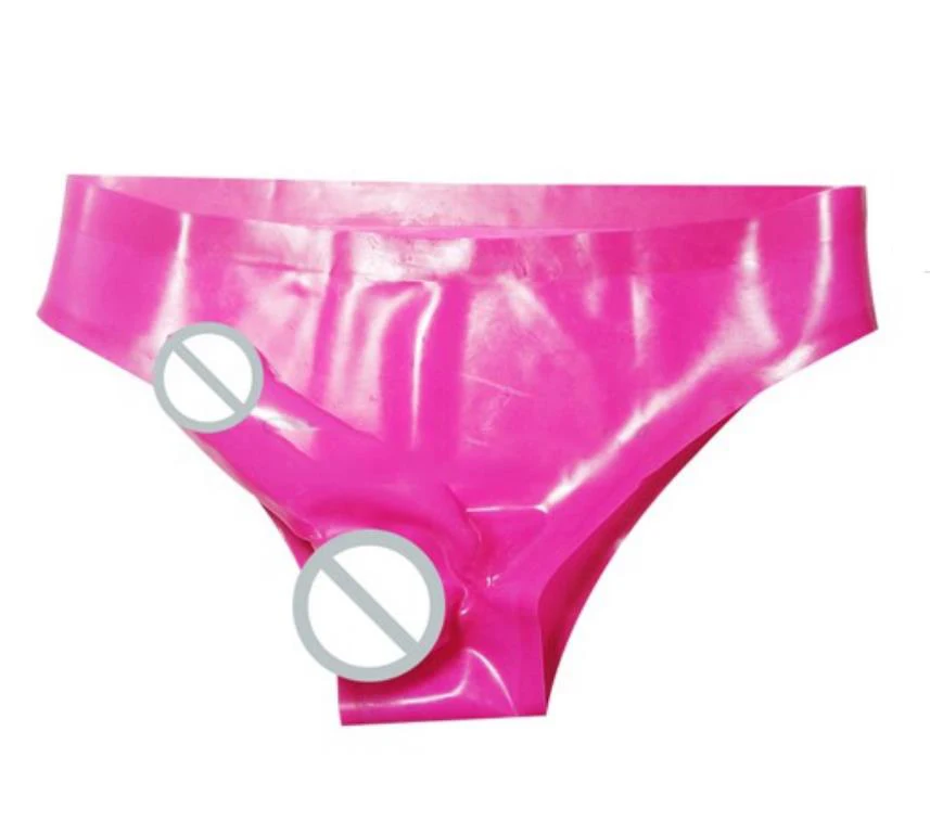 Сексуальные прозрачные латексные трусы с презервативом резиновое нижнее белье
