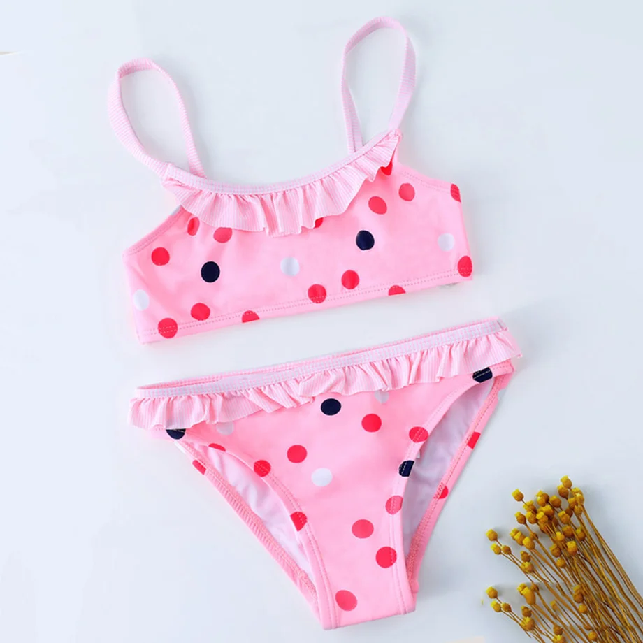 Женский раздельный купальник детский из двух предметов комплект бикини в