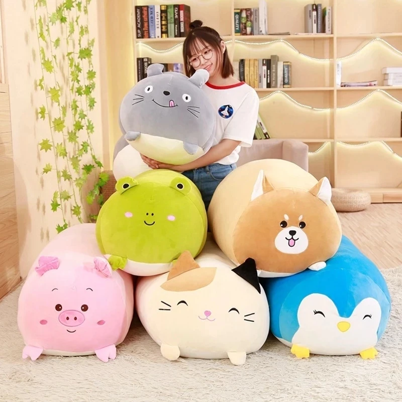 

Super Soft Animal Cartoon Pillow Cushion Cute Fat Dog Cat Totoro Penguin Pig Frog Plush Toy Stuffed Nice Kids Birthday Xmas Gift