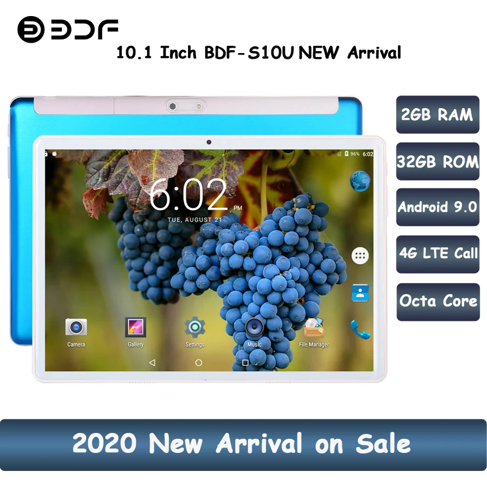2021 новые BDF планшетный ПК 10 1 дюймов Android 9 0 Octa Core Google Play подключается к сети 4G lte