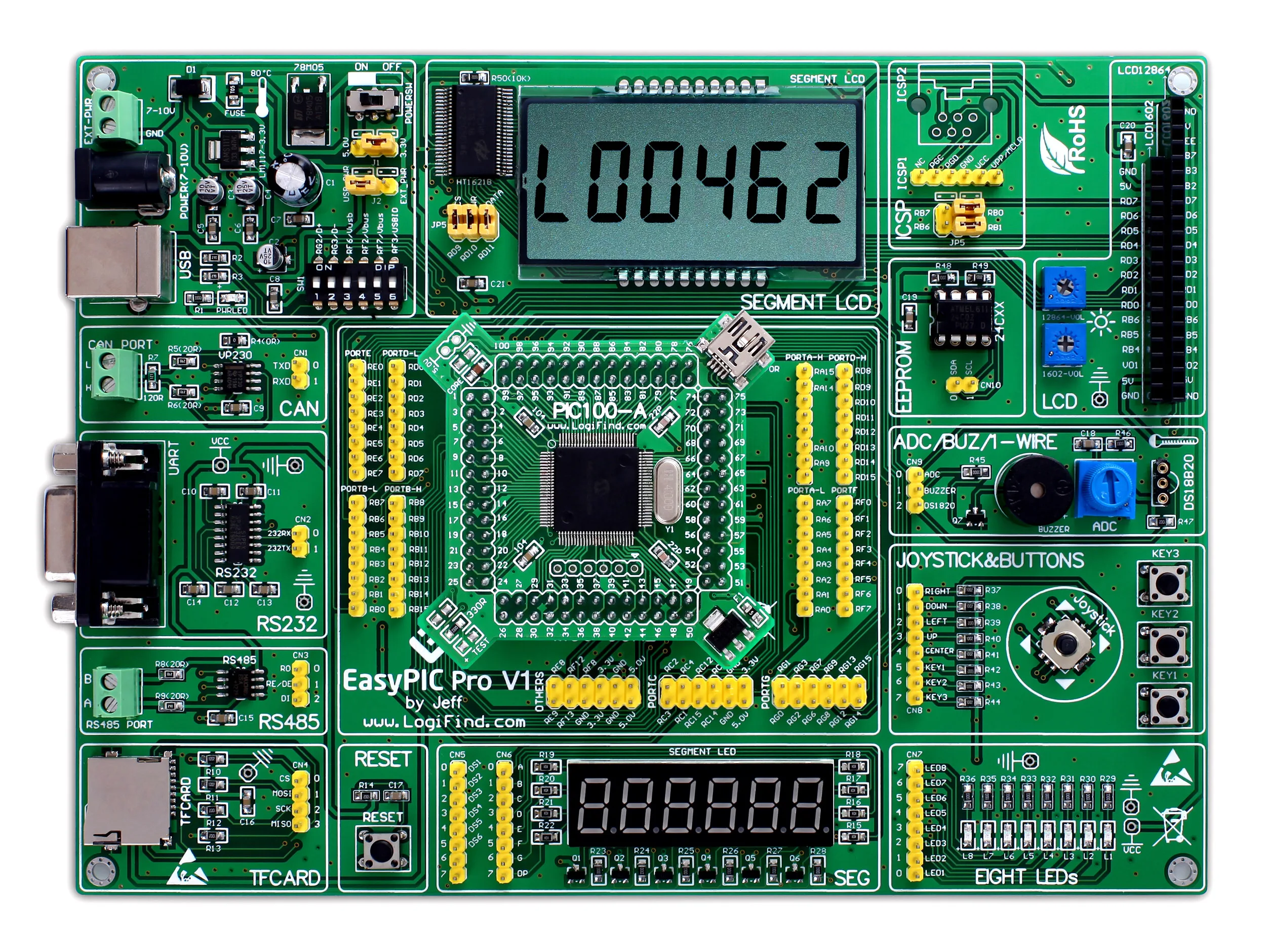 easyPIC Pro Learning Development Board dsPIC PIC32 PIC24 with dsPIC33FJ256GP510A | Инструменты