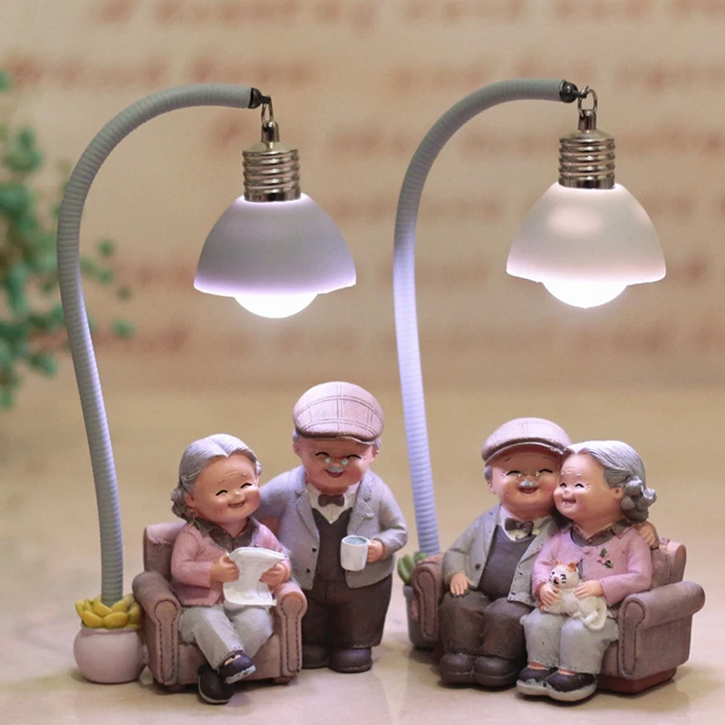 

Creative Couple Night Light Ornaments Valentine Wedding Anniversary Gift Home Decor Romantic Resin Ornament Art Craft