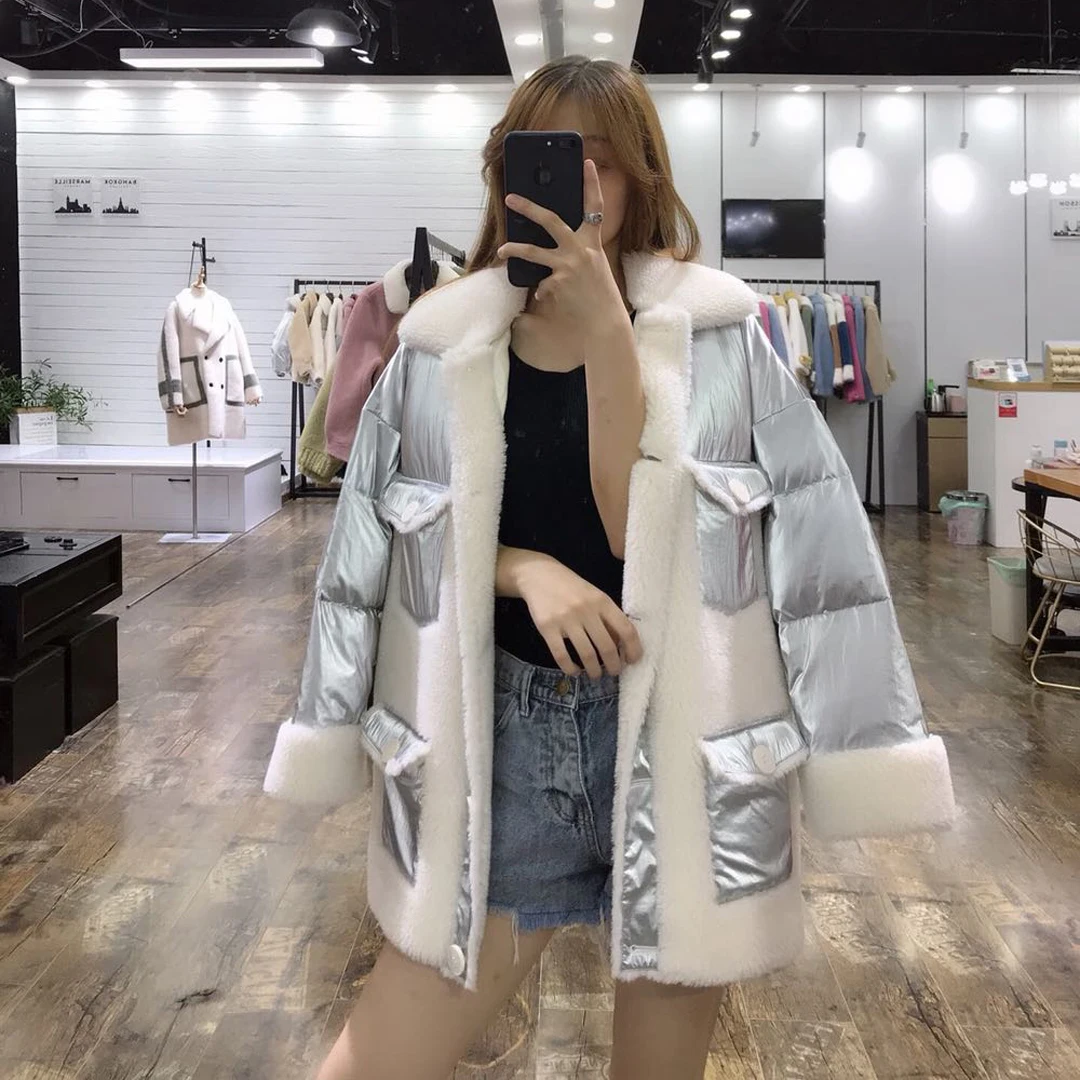 Abrigos mujer invierno, зимнее пальто для женщин, 90% белый пуховик из утиного пуха, пэтчворк, искусственный мех, настоящая цена, парка, плюс размер, одежда