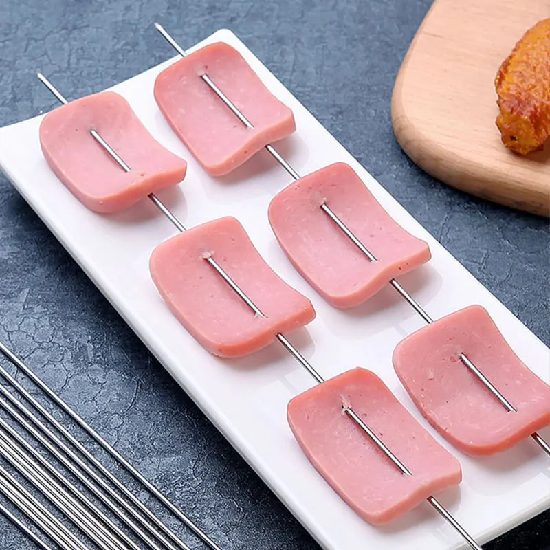 200 шт./компл. барбекю знак из нержавеющей стали ягненка шампуры для Барбекю Игла