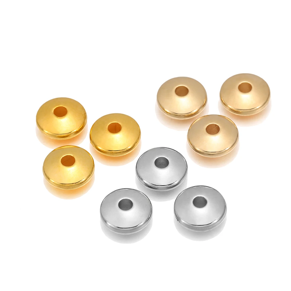 

100pcs 10mm Flat Round Spacer Plastic Bead Spacer Loose Charm Beads for DIY Jewelry Making Supplies Accessories Wholesale