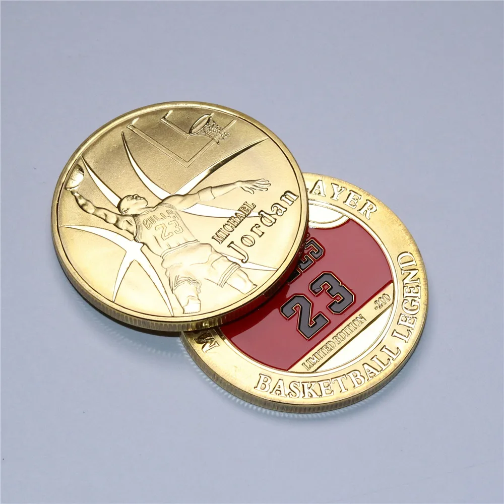 1 OZ Баскетбол воздушный Майкл Джордан завершены в течение 24k золото Цветные