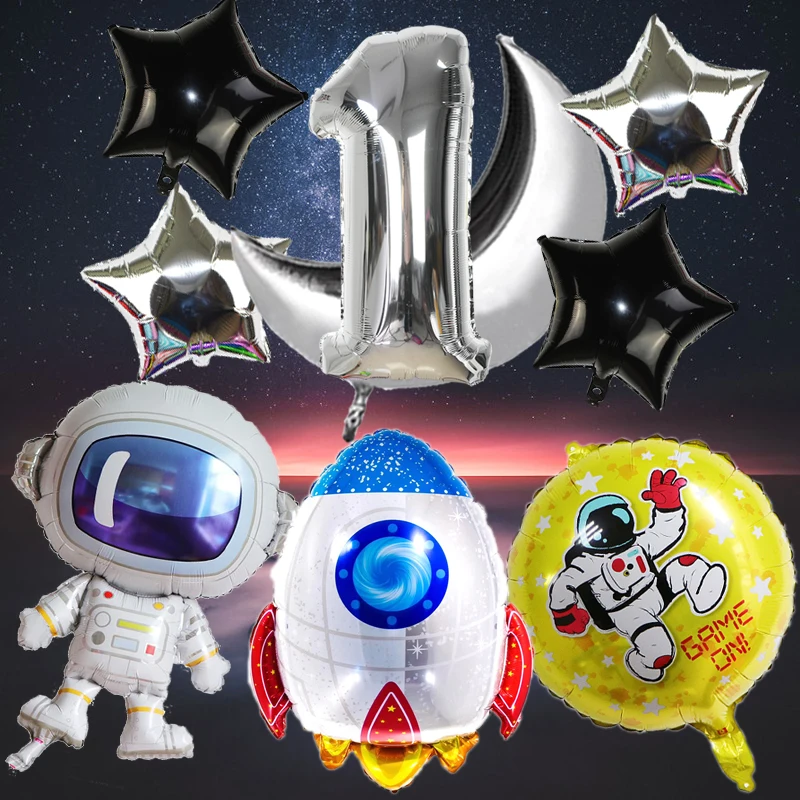 Декор для вечеринки в космосе баннер гирлянда астронавт ракета корабль