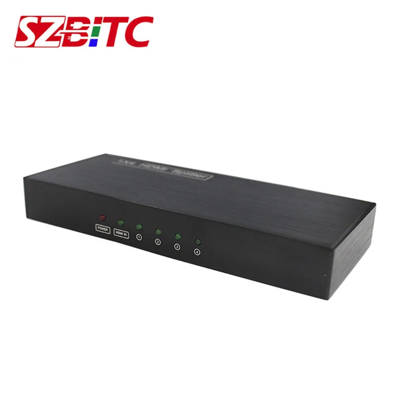 SZBITC 4K 1x4 HDMI сплиттер 1 в 4 Выход видео распределитель преобразователь 30 Гц 3D EDID RS232