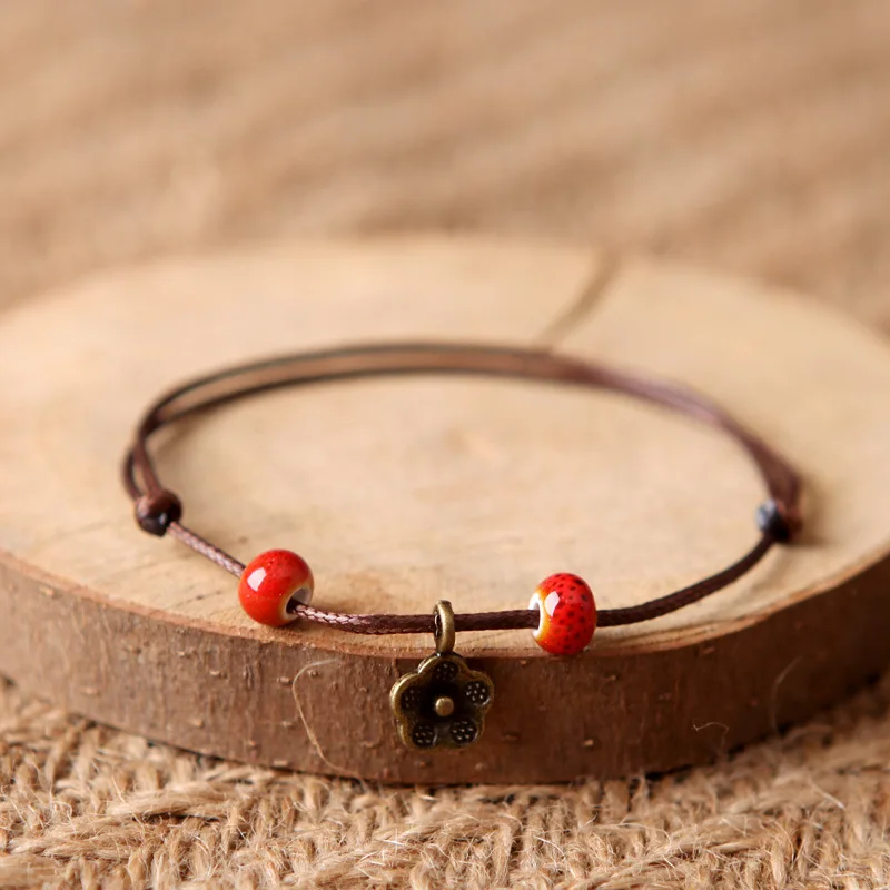 Ceramic Bracelet With Flower Pure Handmade Original Accessories Birthday Gift Retro Fashion Valentine's Day Jewelry For Lovers |
