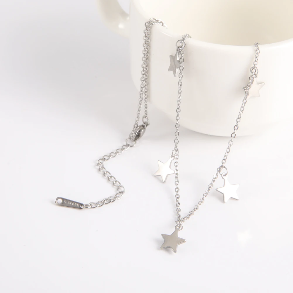 Teamer Звезда Пентаграмма ожерелье для женщин из нержавеющей стали колье никогда не