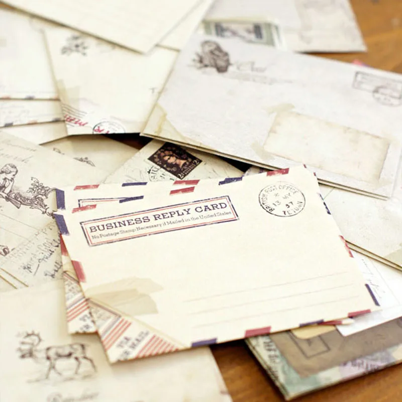 12 шт./упак. Винтаж стиль Подарочный конверт пакет для офиса школы мини