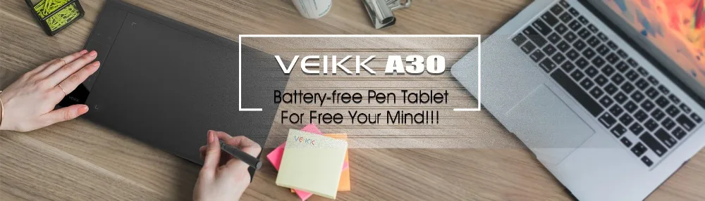 VEIKK A30 планшет для рисования 10x6 дюймов Большая Активная область цифровой рисунок графические планшеты с 8192 уровнями чувствительности к давлению