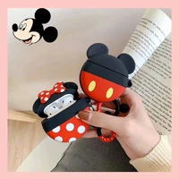 disney mickey mouse minnie cartoon silicone bluetooth headset protective case applicable to airpods 12 anime figures case