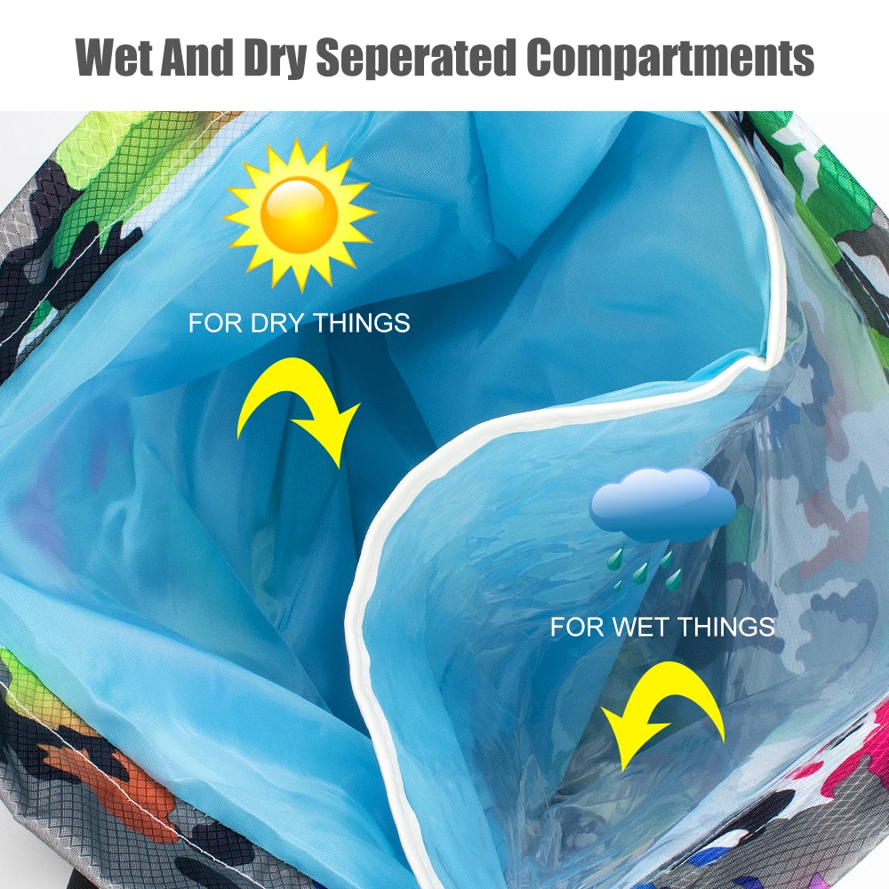 Copozz Large Capacity Wet Dry Seperation Bag Outdoor Waterproof Sport Floating Camping Work Out Backpack Swimming Dry Bags