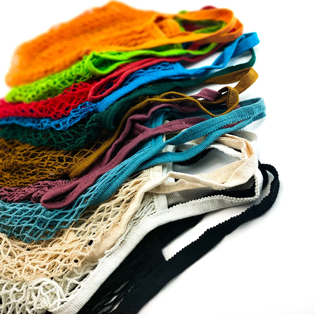 Сетчатая хлопчатобумажная сумка для покупок многоразовая Сумка тоут продуктов