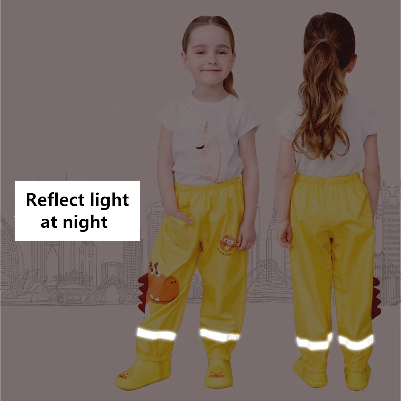 

Korean Version of Children's Rain Pants, Boys and Girls Baby Waterproof Pants Can Be Equipped with Raincoats