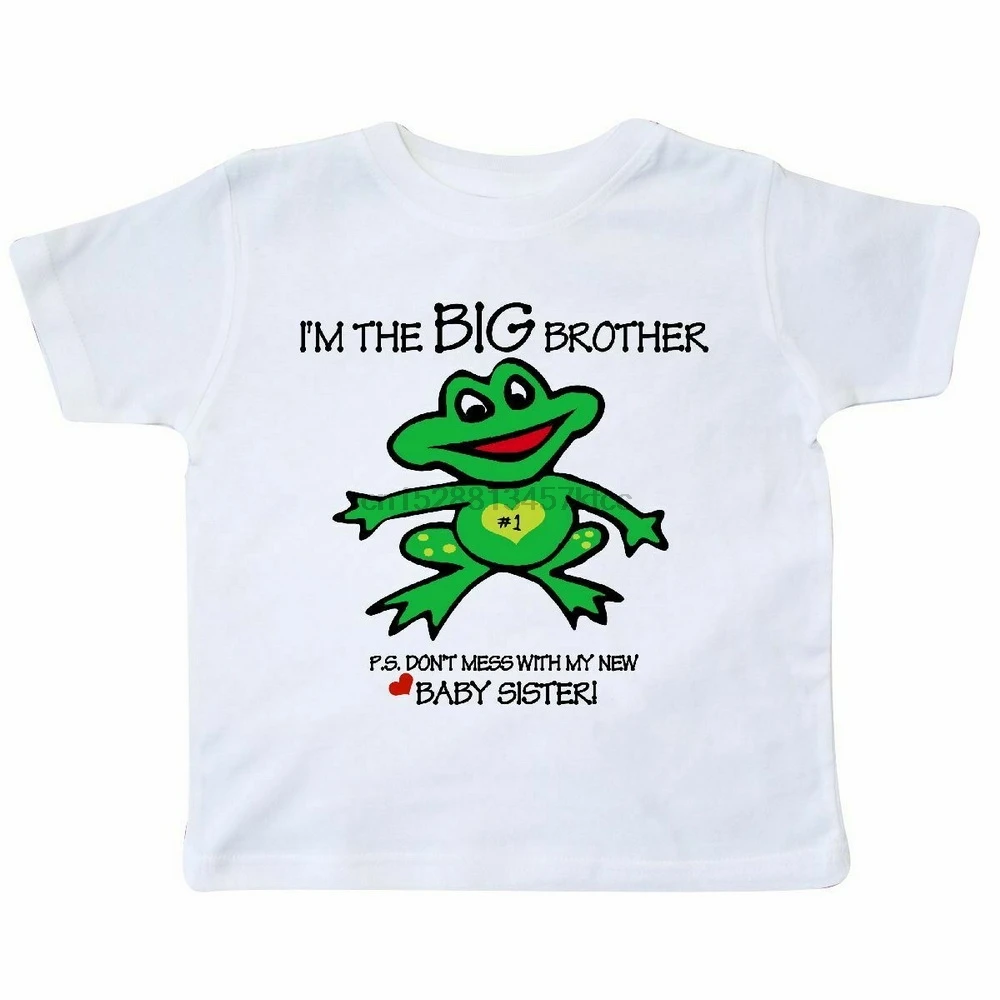 Детская футболка с принтом лягушки младенца сестры |
