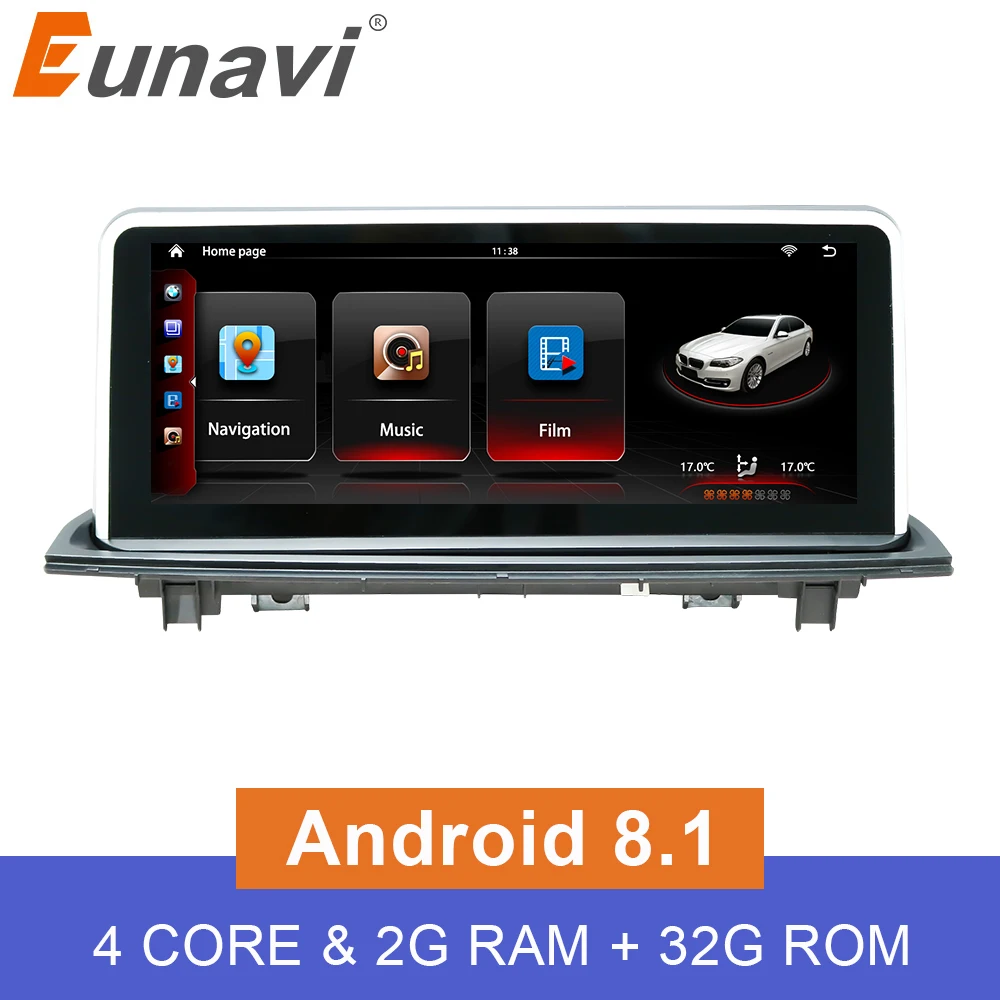 10 25 &quotIPS экран Qualcomm четырехъядерный Android 8 1 автомобильный мультимедиа для BMW X1 2016-19