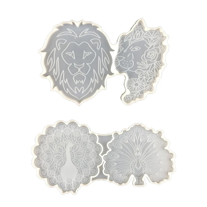 

Diy Crystal Epoxy Silicone Mold Peacock Lion Mold Table Decorative Mirror Surface Silicone Mold Resin Coaster Placemat