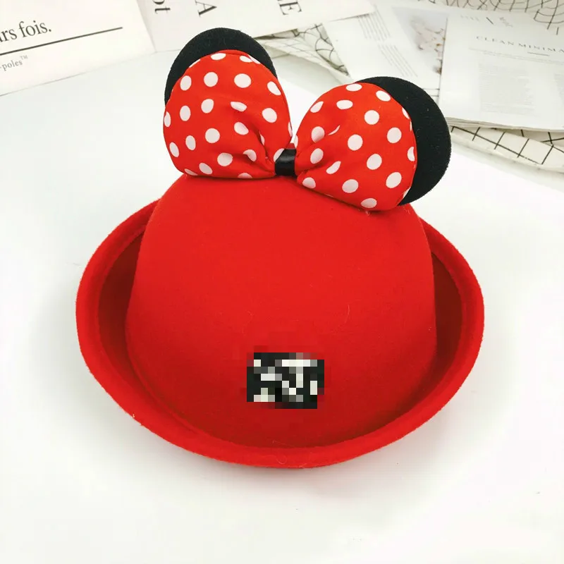 red Child 52cm 1 шт. Микки и Минни Маус уши фетровая шляпа купол Украшения с головным убором Детские День рождения Микки и Минни Маус тема вечерние luhong Вечерние - Цвет: red Child 52cm