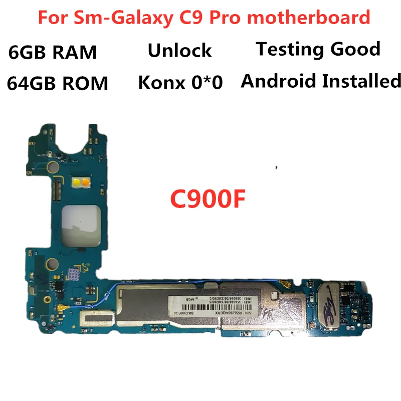 Материнская плата для Samsung Galaxy C9 Pro разблокированная материнская плата C900F материнская плата 64 Гб логические платы