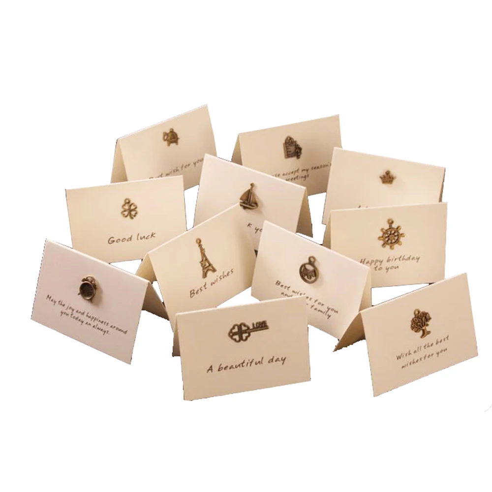 Новая Металлическая Ретро поздравительная открытка праздничная Новогодняя