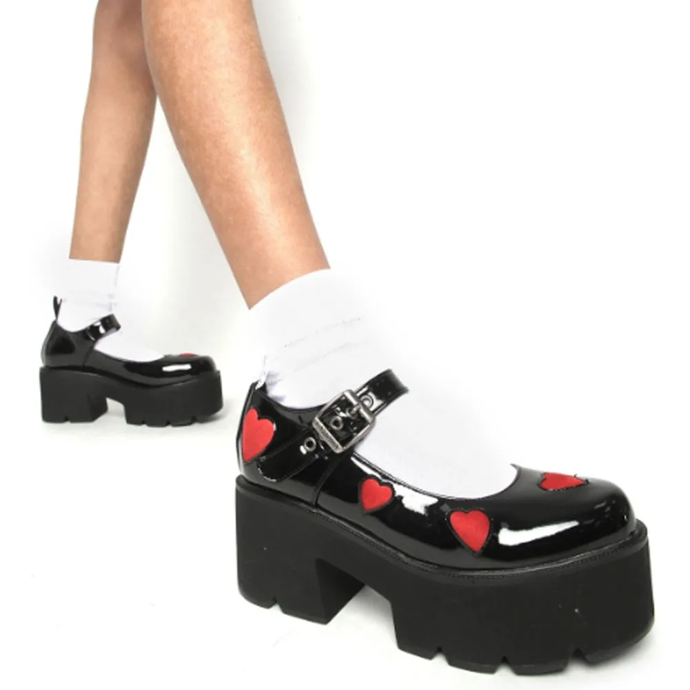 

BONJOMARISA New Arrival Girls Pumps Buckle Strap Round Toe Platform Pumps Women Casual Punk Gothic High Quality Shoes Woman