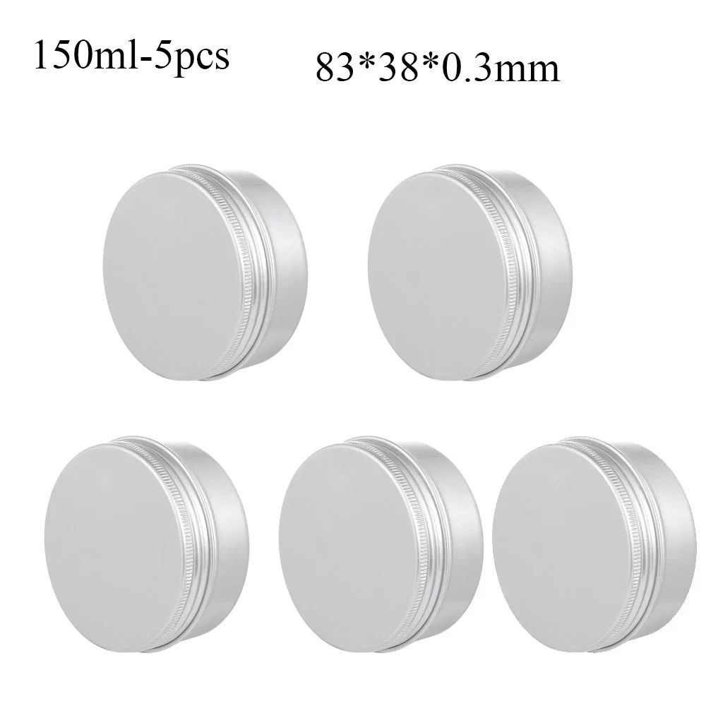 150ml-5pcs 10/15/30/50/60 мл пустая алюминиевая банки восполняемая Косметика горшок фарфоровый кувшин верхняя мазь крем образец со слезоточивым газом Кепки масло для макияжа коробочка с воском - Цвет: 150ml-5pcs