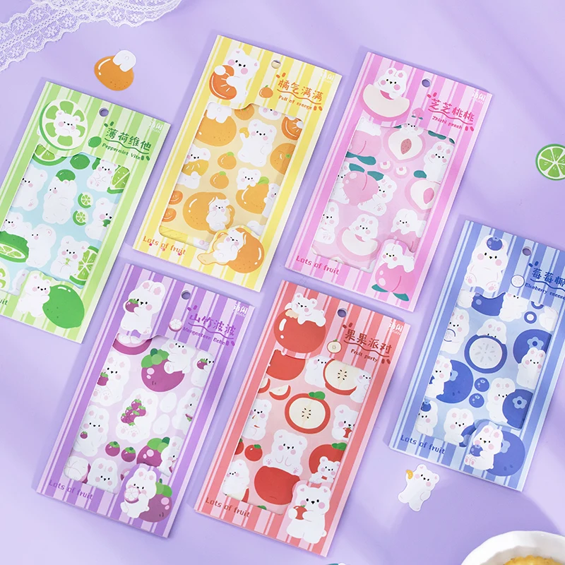 4 шт./компл. Kawaii фруктолюбимый Медведь декоративные блестящие наклейки для