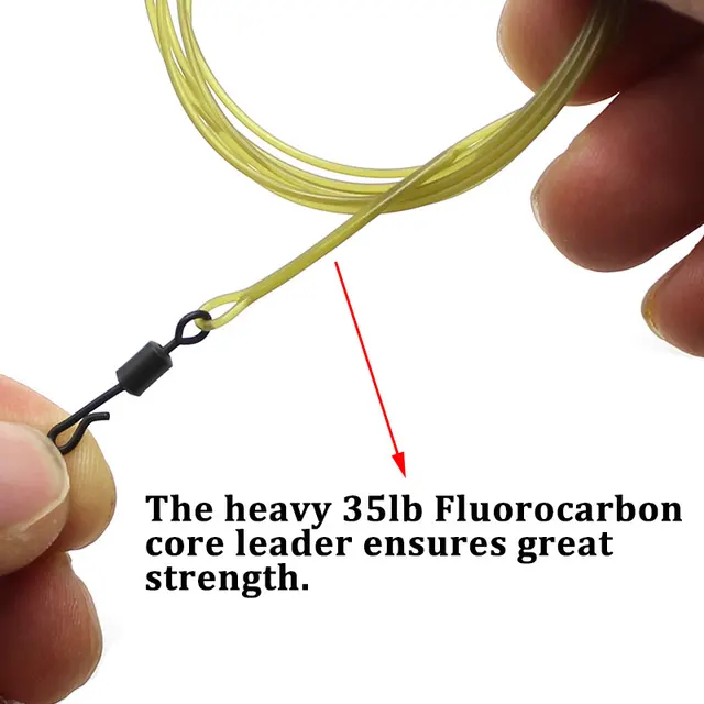 SF Carp Fishing Leader Line 1M 30LB Fluorocarbon Covert Fused Loop Leaders  with Quick Change Swivels Fast Sink Shock Resistant - AliExpress