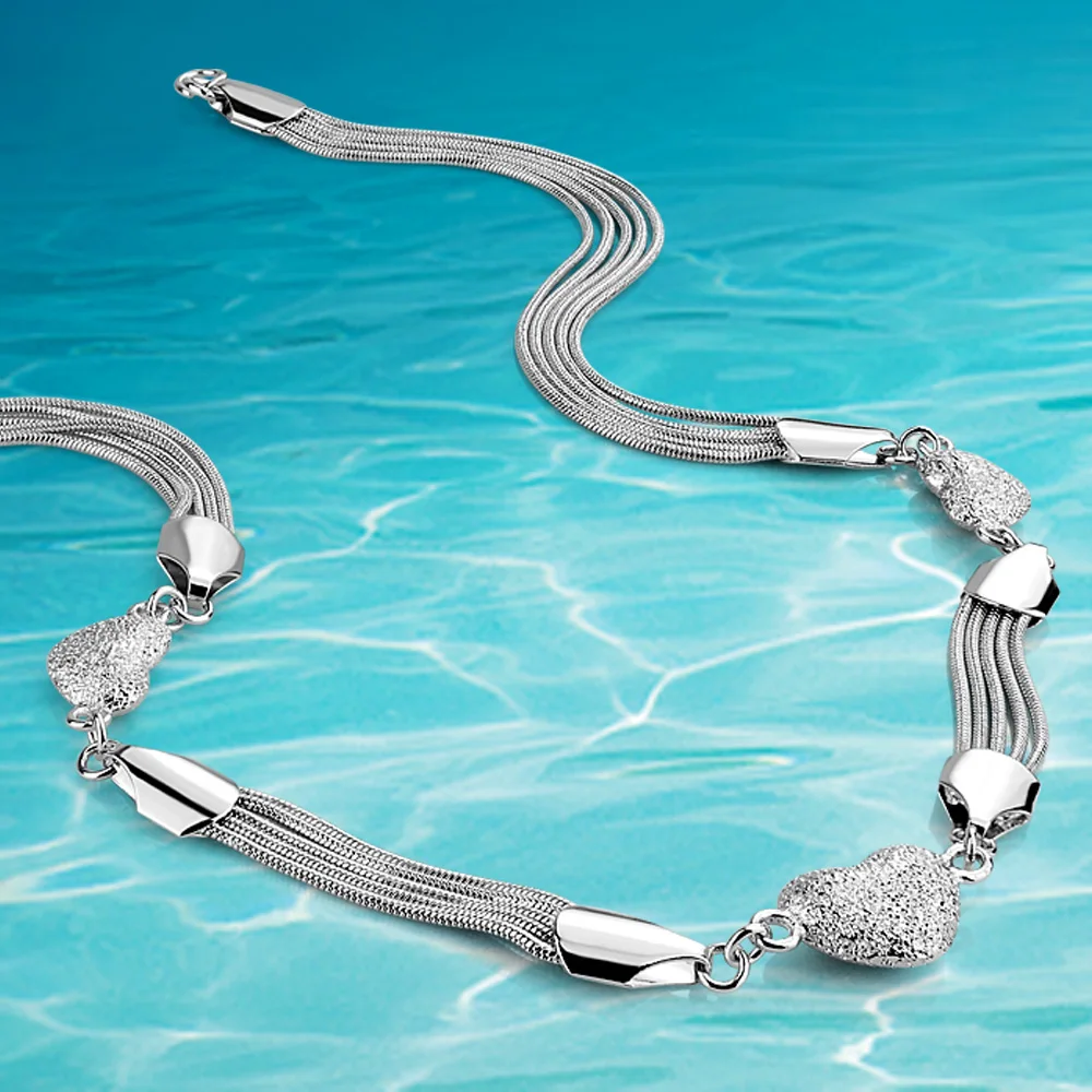 Женское ожерелье из серебра 925 пробы с кулоном в форме сердца|f pendant|necklace silver