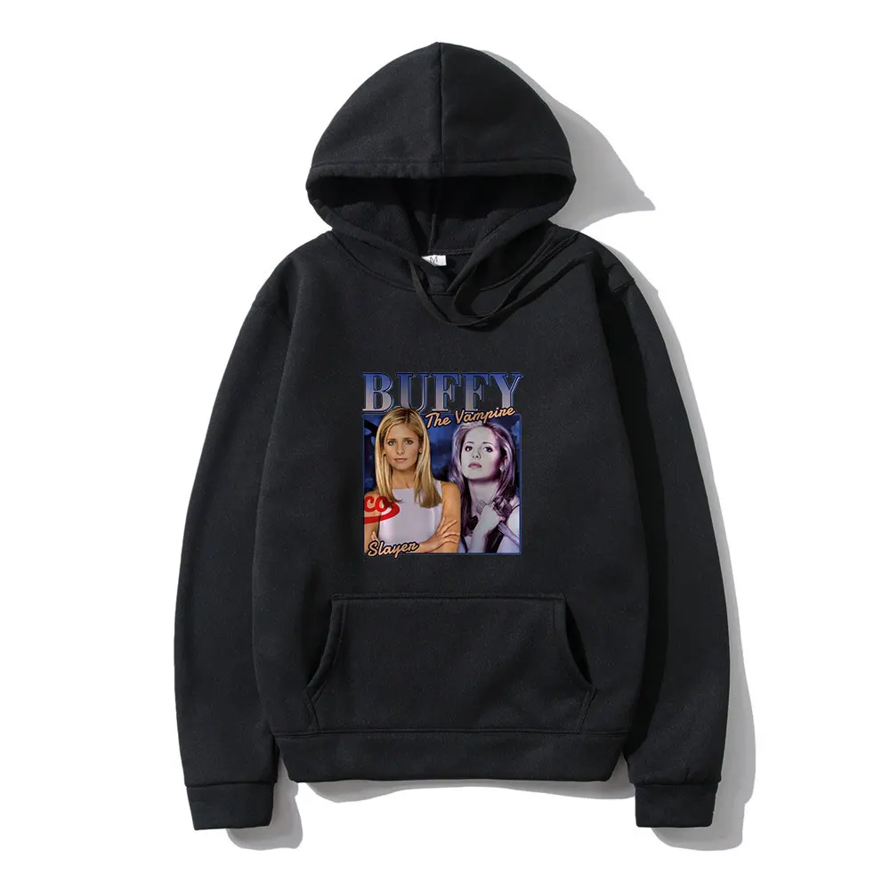 

Buffy The Vampire Slayer Gift for Friends Harajuku Classic Print Winter Thick Loose Casual Women Hoodie Oversized Boutique Tide